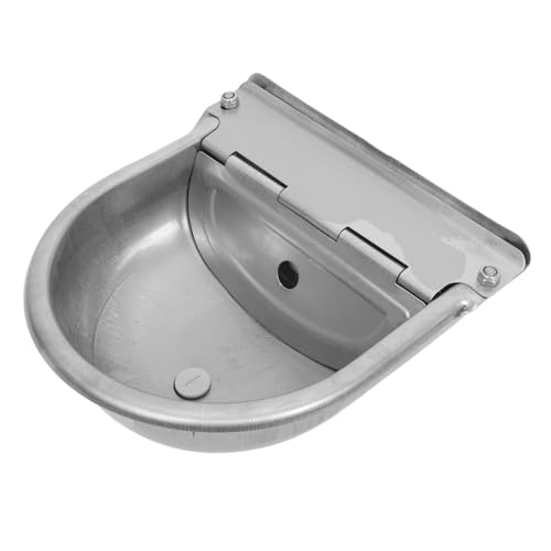 KITANDOVE Kuhtrinkbrunnen automatischer wasserspender Outdoor-Wassernapf für Kuh Wasserbehälter für Vieh Viehbrunnen Futterbehälter für Ziegen Wassernapf für Rinder Rostfreier Stahl Silver von KITANDOVE