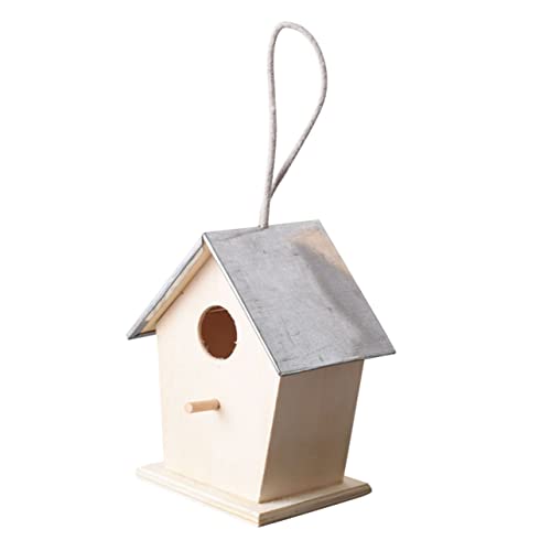 KITANDOVE vogelhaus im freien hängendes Nest hängendes Vogelhaus Haustiervögel nisten kleines Vogelhaus Vogelnest-Desktop-Ornament Gartendekoration Feeder mit Seil Vogelfütterer Kiefernholz von KITANDOVE