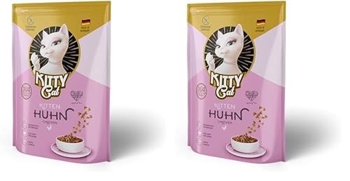 KITTY Cat Huhn Kitten, 800 g, Trockenfutter mit hohem Fleischanteil für Junior Katzen, getreidefreies Katzenfutter mit Taurin und Lachsöl, Made in Germany (Packung mit 2) von KITTY Cat