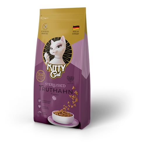 KITTY Cat Truthahn Sterilised, 3 x 3 kg, Trockenfutter mit hohem Fleischanteil für sterilisierte Katzen, getreidefreies Katzenfutter mit Taurin und Lachsöl, Made in Germany von KITTY Cat