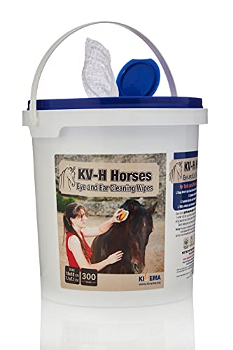 KIVEMA Horses Cleaning Gentle Wipes - Packung mit 300 Tüchern Ideal für empfindliche Bereiche wie Ohren, Augen | Entfernt Schmutz, Dreck und Geruch (300) von KIVEMA