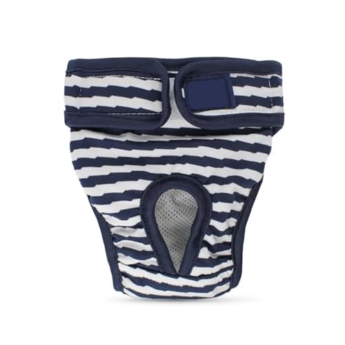 Haustier Windel Physiologische Hosen Sanitär Waschbar Weibliche Hund Höschen Belästigung Shorts Unterwäsche Slips for Hunde Katzen Haustier Kleidung (Color : Blue Stripes, Size : XL) von KIVIOV