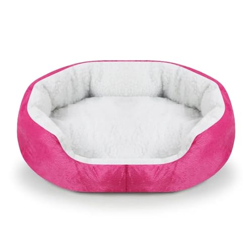 Weiches, warmes Hundebett, Haustierbett, Liege für Hunde, Hundezubehör, kleine, mittelgroße Hundehütte, Welpenbetten für kleine Hunde (Farbe: Rosé) von KIVIOV