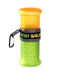 KIWI WALKER Travel Bottle 2in1 | Reisenapf für Haustiere | Hundenapf (Orange/Grün) von KIWI WALKER