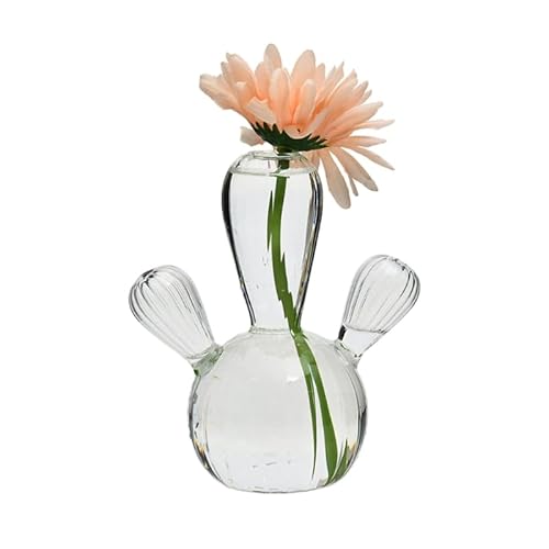 Hängender transparenter Glasfisch zum Aufhängen für Aquarium, Blumenvase, Blumenvase für Zuhause, Dekoration, Vase für Blumen, graue Keramik von KJDKNC