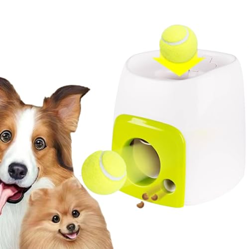 KJDKNC Hund Wurfball Maschine Tennisball Futter Belohnung Training Spielzeugmaschinen Spielzeug Automatischer Ball Launching Spielzeug Haustier Interaktives Spielzeug Hund von KJDKNC