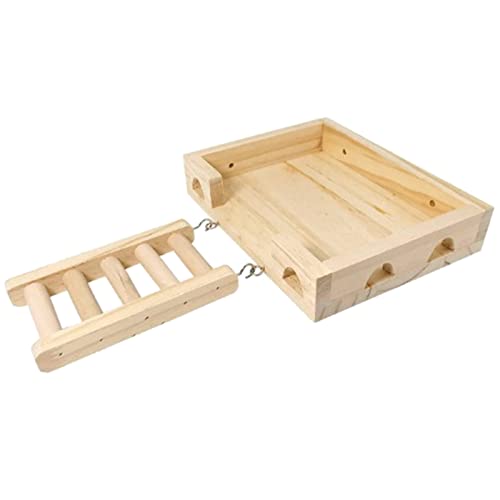 KJDKNC Kleintier-Spielplattform aus Holz für Frettchen, Zwergkaninchen, Lebensräume, Höhlenständer, Aktivitätsplattform, Spielzeug, Hamster-Plattform für Käfig von KJDKNC