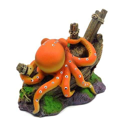 KJDKNC Zarte künstliche lustige Oktopus-Höhle, Terrarium, Versteck für Garnelen, Statue, Aquarium, Lebensraum, Dekoration, Kunstharz, Aquarium-Dekorationen von KJDKNC