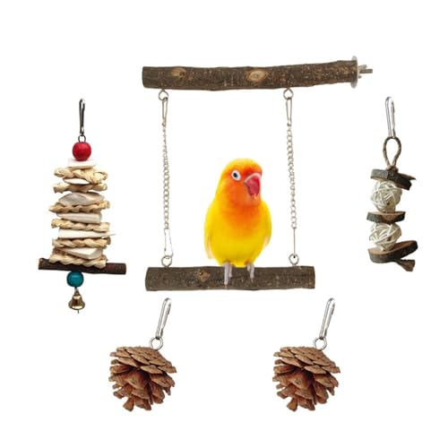 Vogelspielzeug für Papageien, natürliches Holz, Vögel, Backenzähne kaubar, buntes Papageienspielzeug, Vogel, langweiliges Spielzeug, Vogelkauspielzeug für Papageien, natürliches Gras, von KJDKNC