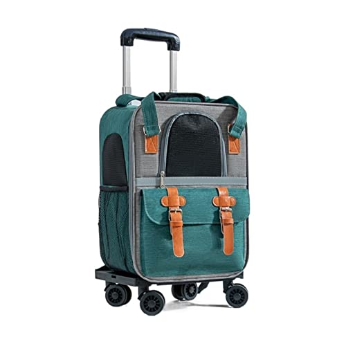 Haustier-Rucksack, Haustier-Koffer, Kätzchen-Reise-Trolley, Hund, Outdoor-Handtasche, Haustier-Katzen-Trolley (grün) (Green One Size) von KJHYYPP