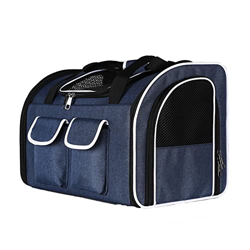 Haustier-Rucksack, Katzen-Rucksack, Umhängetasche für Hunde auf Reisen im Freien, bequeme, atmungsaktive, tragbare Welpentasche (Blue One Size) von KJHYYPP