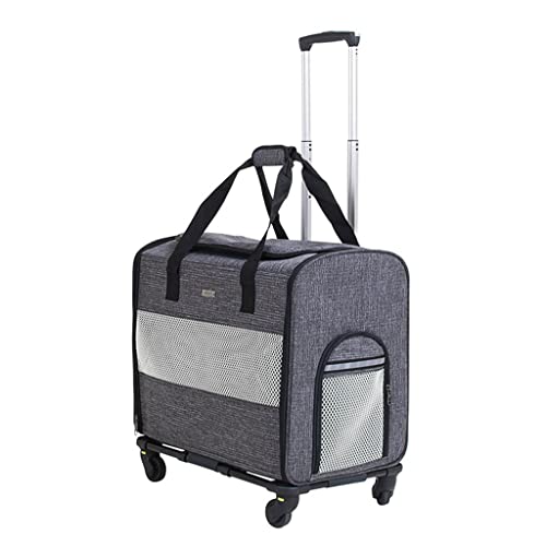 Reisetasche für Haustiere, Transportkoffer, multifunktionale Reisetrolleytasche für Haustiere, abnehmbar, faltbar, geeignet für kleine Hunde (Gray B) von KJHYYPP