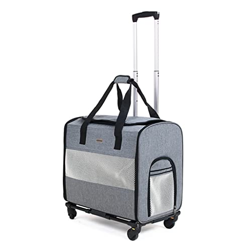 Reisetasche für Haustiere, Transportkoffer, multifunktionale Reisetrolleytasche für Haustiere, abnehmbar, faltbar, geeignet für kleine Hunde (Gray a) von KJHYYPP