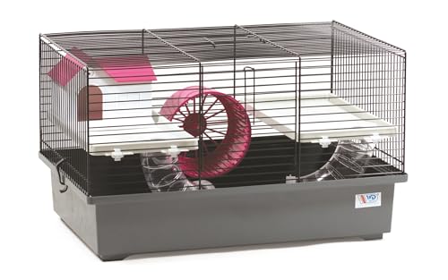 Mäusekäfig Hamsterkäfig Nagerkäfig 49x32,5x29cm mit Zubehör (grau) von KK SHOPPING Versandhandel Klaus Kolodzie