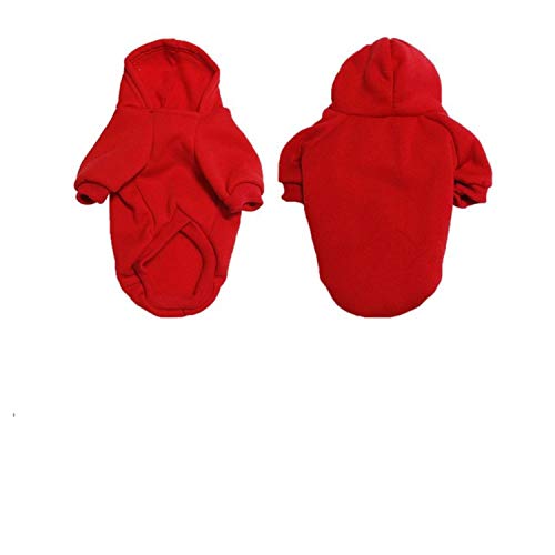 KKDIY Haustier Hundekleidung Winter Warme Hoodies für Hunde Baumwollhut Outfit Mantel für kleine große Hunde Chihuahua Mode Hundekostüm Pullover-Rot, S. von KKDIY