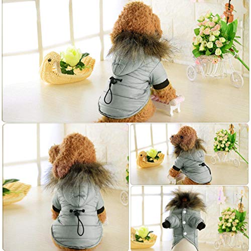 Kleidung für kleine Hunde Winter Warm Welpe Haustier Hund Mäntel wasserdichte Kapuze Hundejacke Weiche Pelz Hoodies Welpenjacke Kleidung # c von KKDIY