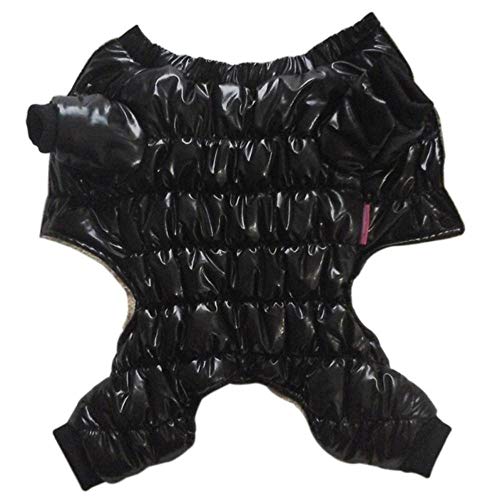 Kleine Hunde Winter Warm Welpe Haustier Hund Mäntel wasserdichte Kapuze Hund Jacke Overalls Chihuahua Kleidung Overalls, Schwarz, 16 von KKDIY