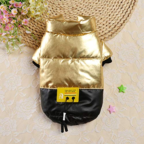 Warmer Winter Haustier Jacke Mantel Kleine Mittlere Hunde Kleidung Outfit Französische Bulldogge Wattierte Jacken Haustier Kleidung Bling Gold ropa de perro von KKDIY