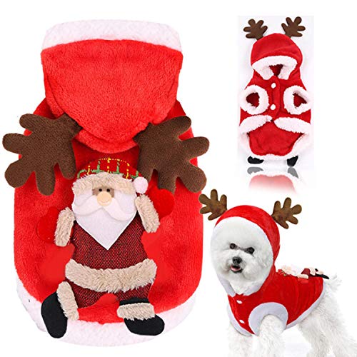 Weihnachtshund Katze Kleidung Kleine Hunde Mantel Neujahr Kleidung Jacke Haustiere Mantel Warme Winterkleidung Kostüme für kleine Hunde von KKDIY