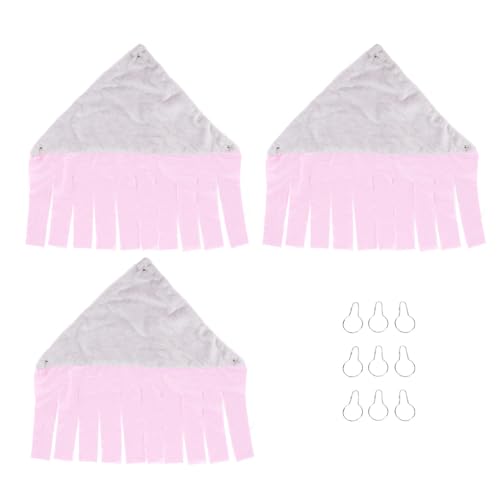 3PCS Kleine Tier Hängende Hängematte Weiche Bequeme Quaste Design Haustier Käfig Hängematte für Meerschweinchen Kaninchen Frettchen (Rosa) von KKPLZZ