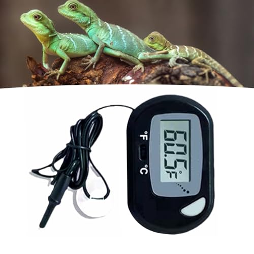 KKPLZZ Digitales Aquarium-Thermometer, Wasserdichtes LCD-Display, Reptilien-Fischtank-Thermometer mit Sonde Zur Messung der Wassertemperatur von KKPLZZ