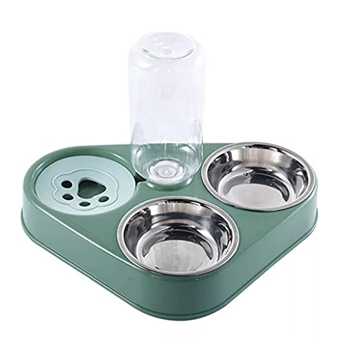 KKXXYQFC 500 ml 3-in-1-Napf, Hundenapf mit Wasserflasche für Hunde, automatischer Trinknapf, Futternapf für Haustiere, Edelstahl, doppelt, 3 Schüsseln (Farbe: D, Größe: Talla �nica) von KKXXYQFC