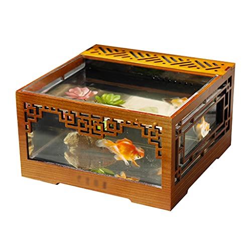 KKXXYQFC Aquarium Kreatives Goldfischbecken Ökologisches Aquarium Büro Zuhause Desktop-Dekoration Ornamente Kleines Schildkrötenbecken Aquarium Aquariumbecken von KKXXYQFC