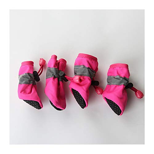 KKXXYQFC Haustier-Hundeschuhe, wasserdichte, rutschfeste Stiefel, Welpen, Katzensocken, wasserdichte Haustierschuhe (Farbe: Rosa, Größe: Groß) von KKXXYQFC