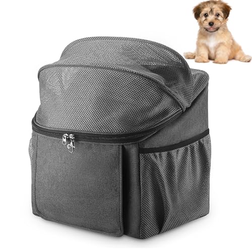 KKXXYQFC Hunde-Fahrradkorb mit Lenkeradapter, Hunde-Fahrradtasche, 31 x 27 x 34 cm, Katzen-Hunde-Rucksack-Tasche mit Schultergurt, Radfahren, Wandern, Reisen von KKXXYQFC