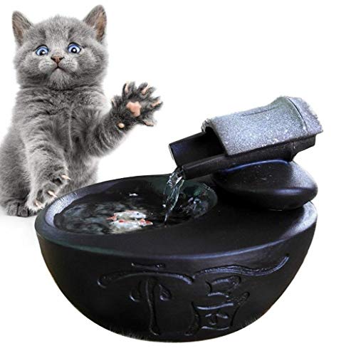 KKXXYQFC Intelligenter Katzenwasserbrunnen mit Keramikbeschriftung, intelligenter Wasserspender für Haustiere, besonders leises, automatisch zirkulierendes Wasser, verhindert trockenes Brennen. von KKXXYQFC