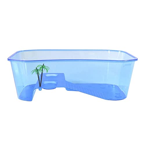 KKXXYQFC Schildkrötentank-Futterbox, Reptilien-Aquarium, Dosenschildkröten mit Sonnenschutz, Wassertank, Zuchtfutter, Werkzeuge für den Innen- und Außenbereich (Farbe: Blau) von KKXXYQFC