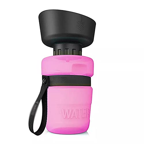 KKXXYQFC Tragbare Hundewasserflasche, faltbar, Futternapf für Haustiere, Wasserflasche, für Haustiere, Outdoor, Reisen, trinkende Hundenäpfe, Trinknapf für Hunde (Farbe: Rosa, Größe: Talla �nica) von KKXXYQFC