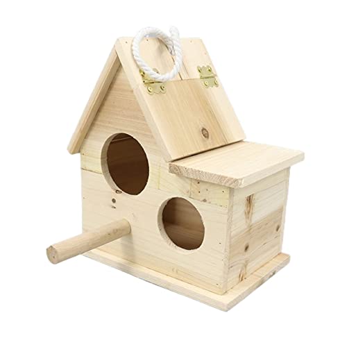 KKXXYQFC Vogelträger Vogelträger Nistkasten Holzhaus Vogelzuchtbox Papageienbox Passende Box Vogelhaus für die Zucht von Xuanfeng Kanarischen Liebesvögeln Heimtierbedarf (Farbe: A) von KKXXYQFC