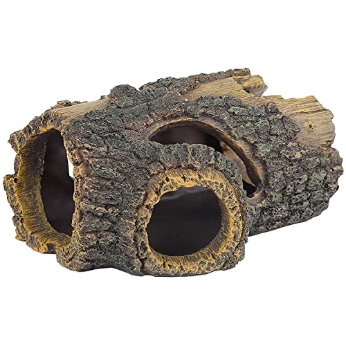 Hohler Baumstamm Betta Log Aquarium Dekorationen Ornament Fischhaus Höhle Holz Haus Dekor für Aquarium (D 13,5 x 10,2 x 6,9 cm) von KLAJHHSSSSSSSSS