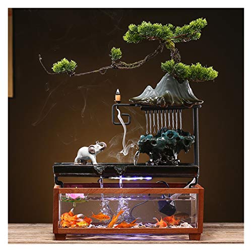 Kreatives zirkulierendes Wasser, kleines Aquarium, Glücks-Feng-Shui-Schmuckobjekt, Wohnzimmer, Büro, Schreibtisch-Öffnung, Geschenk, Desktop-Brunnen (Farbe: B) (F) von KLAJHHSSSSSSSSS