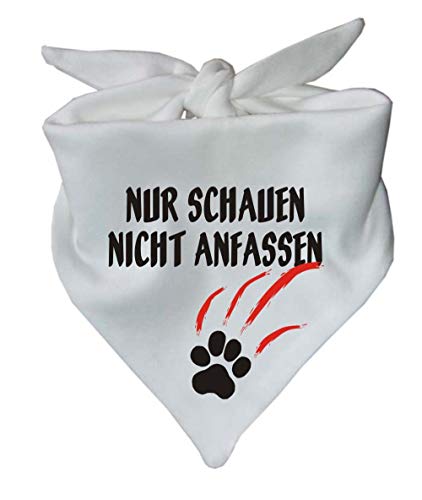 Hunde Dreiecks Halstuch (Fb: Weiss) (Gr. 2 (68 cm)) Nur schauen Nicht anfassen von Kleiner Fratz