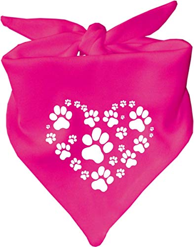 Hunde Dreiecks Halstuch (Fb: pink) (Gr. 2 (68 cm)) Herz aus Pfoten von Kleiner Fratz