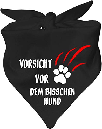 Hunde Dreiecks Halstuch (Fb: schwarz) (Gr. 1 (55 cm)) Vorsicht vor dem bisschen Hund von Kleiner Fratz