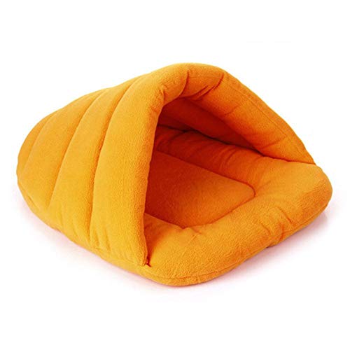 6 Farben Weiche Polar Fleece Hundebetten Winter Warmes Haustier Beheizte Matte Kleiner Hund Welpen Zwinger Haus für Katzen Schlafsack Nest Höhle Höhle-Orange, geeignet für 1-1,5 kg, Frankreich von KLIEUWDBAARASRASJ