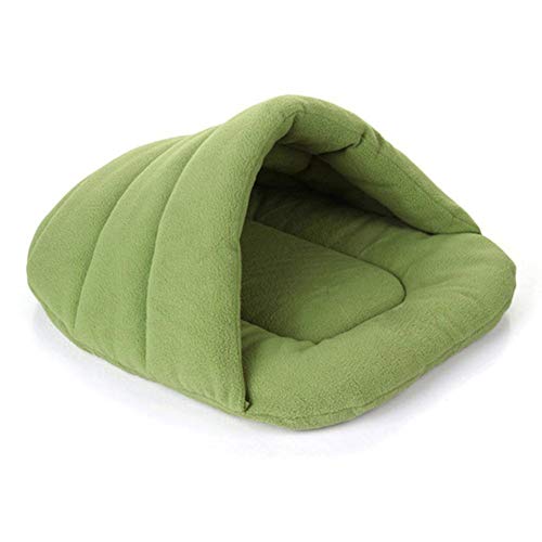 6 Farben Weiche Polar Fleece Hundebetten Winter Warmes Haustier Beheizte Matte Kleiner Hund Welpen Zwinger Haus für Katzen Schlafsack Nest Höhle Höhlengrün, geeignet für 6-10 kg, Australien von KLIEUWDBAARASRASJ