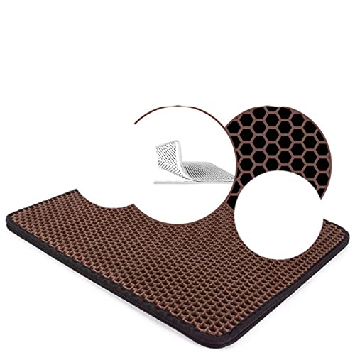 Farbe Wasserdichte Haustier Katzentoilette Doppelschicht Anti-Rutsch für Katzen Haustiere Katzenstreu Fangen Haustiere Katzentoilette Katzenbett Pads House Clean-Split Dark Coffee,37x58cm von KLIEUWDBAARASRASJ