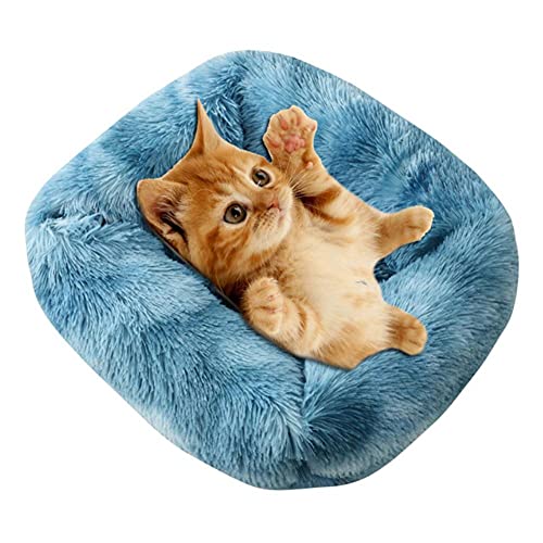 Hundebett Runde Form Schlafsack Zwinger Katze Welpe Schlafsofa Haustierhaus Winter Warme Betten Kissen Haustier Nest Rechteck Weiches Plüsch-Marineblau, M 66x56x18cm, Vereinigtes Königreich von KLIEUWDBAARASRASJ