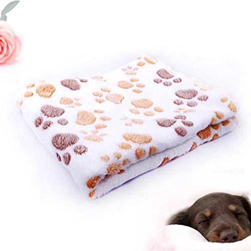 KLIEUWDBAARASRASJ 2020 Neue Katze Pfote Klaue Hund Schlaftuch Haustier Katze Anti-Rutsch-Handtuch Teppich Warme Handtuchdecke Schlaftuch Koralle Fleece Decke-Weiß, 80x60cm, Polen von KLIEUWDBAARASRASJ