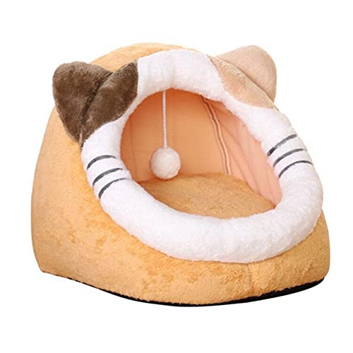 KLIEUWDBAARASRASJ Abnehmbares Kerst Kat Kat Betthaus für Katzen Coussin Chat Cama para Gato Cueva Warmer runder Zwinger Komfortabel-D, S. von KLIEUWDBAARASRASJ