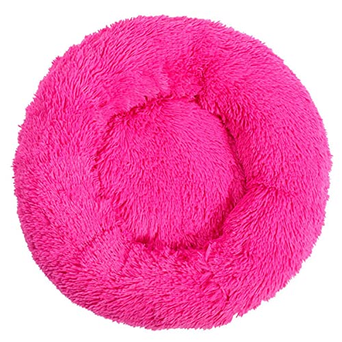 KLIEUWDBAARASRASJ Flauschiges Katzenbett Warmes rundes Katzenkissen Weicher Katzenkorb Hundebett Donut Katzen Produkte für Haustier Hundebett für kleine Hunde-rosa,4XL Dia 1100 mm von KLIEUWDBAARASRASJ