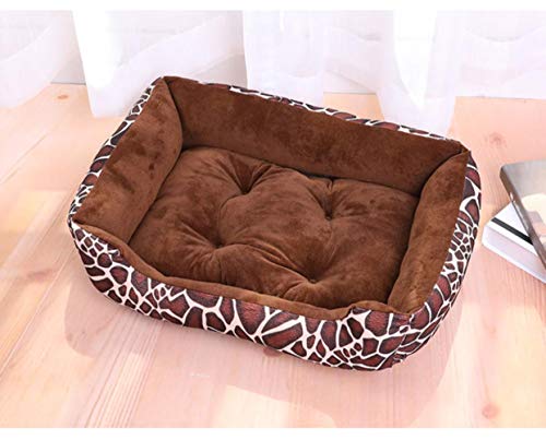 KLIEUWDBAARASRASJ Four Seasons Universal Haustier Hundebett Teddy Katzenstreu Kleiner, mittlerer und großer Hund Teddy Haustierbedarf Bett-Leopardenmuster, 80X60cm von KLIEUWDBAARASRASJ