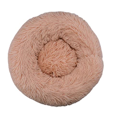 KLIEUWDBAARASRASJ Haustier Hundebett Komfortabler Donut Runder Hundezwinger Ultraweiches waschbares Hunde- und Katzenkissenbett Winter Warm-Hellgrau,60cm von KLIEUWDBAARASRASJ