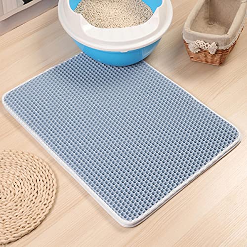 KLIEUWDBAARASRASJ Haustier Katzenstreu Matte Doppelschicht Katzenstreu Katzenbett Pads Trapping Haustiere Katzentoilette Matte Haustierprodukt Bett Für Katzen Haus Saubere Matte-Blau,30X30cm,China von KLIEUWDBAARASRASJ