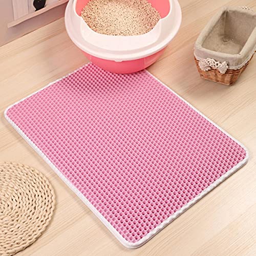 KLIEUWDBAARASRASJ Haustier Katzenstreu Matte Doppelschicht Katzenstreu Katzenbett Pads Trapping Haustiere Katzentoilette Matte Haustierprodukt Bett Für Katzen Haus Saubere Matte-Rosa,55x75cm,China von KLIEUWDBAARASRASJ