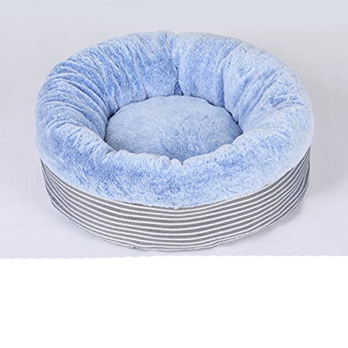 KLIEUWDBAARASRASJ Katzenhaus Hundebett weicher Plüsch Flauschige Katzenmatte rutschfeste maschinenwaschbare Heimtierbedarf Matte Katzenbett Katzenmatte Tierschlafsofa-Marineblau,40cm von KLIEUWDBAARASRASJ